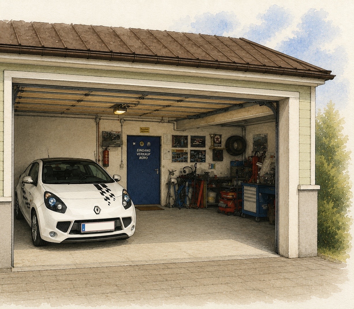 Illustration der Reifenbert-Werkstatt