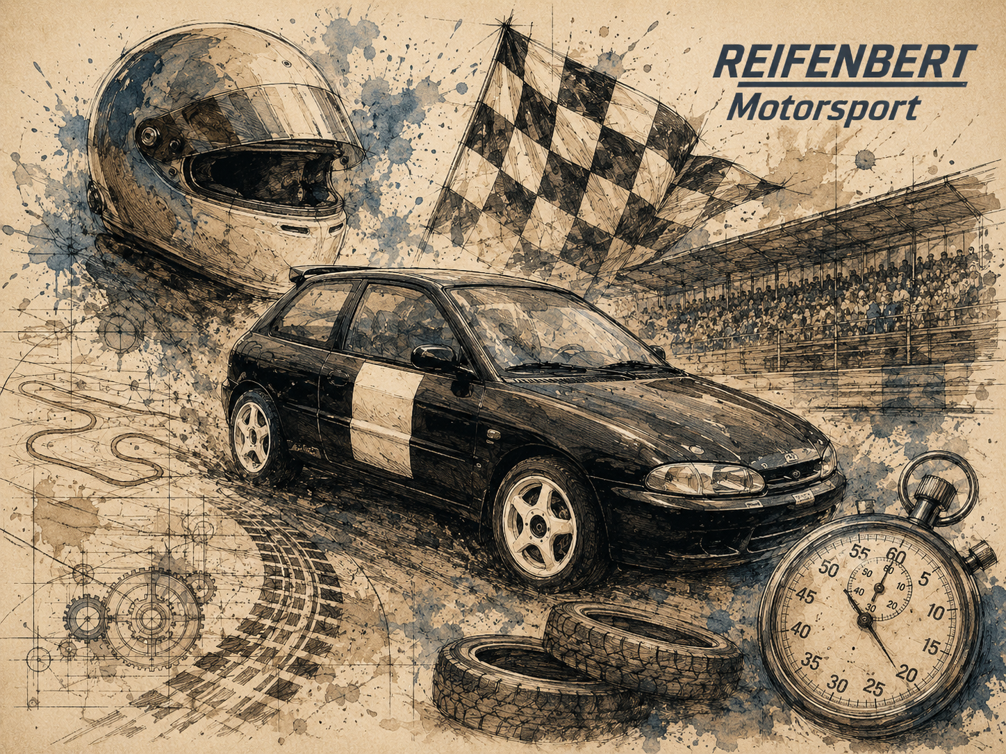Künstlerische Darstellung Reifenbert Motorsport