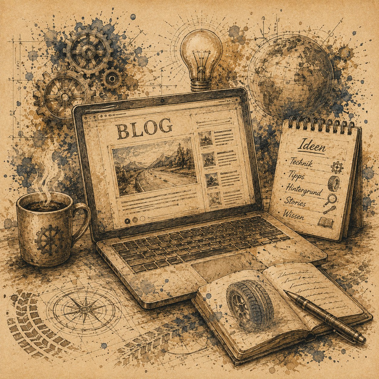 Künstlerische Darstellung eines Blogs