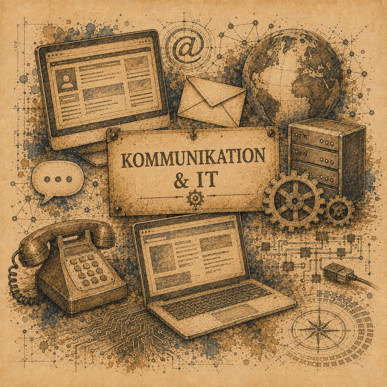 Künstlerische Darstellung zum Thema Kommunikation und IT